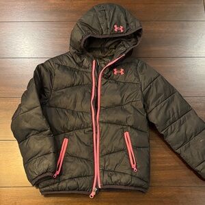 Under Armour Kids Puffer Jacket - Black and Pink